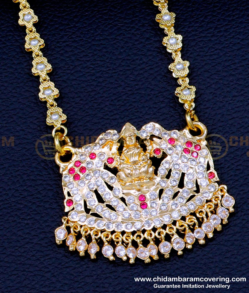 DLR224 - South Indian Impon Gajalakshmi Traditional Gold Stone Dollar Designs