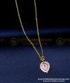 DLR230 - Impon Small Leaf Pendant with Gold Chain Design for Women 