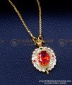 DLR234 - Traditional Gold Stone Locket Chain Impon Jewellery Online India 