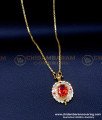 DLR234 - Traditional Gold Stone Locket Chain Impon Jewellery Online India 