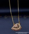 DLR237 - Latest Impon Ruby Stone with Pearl Sangu Dollar Chain Online