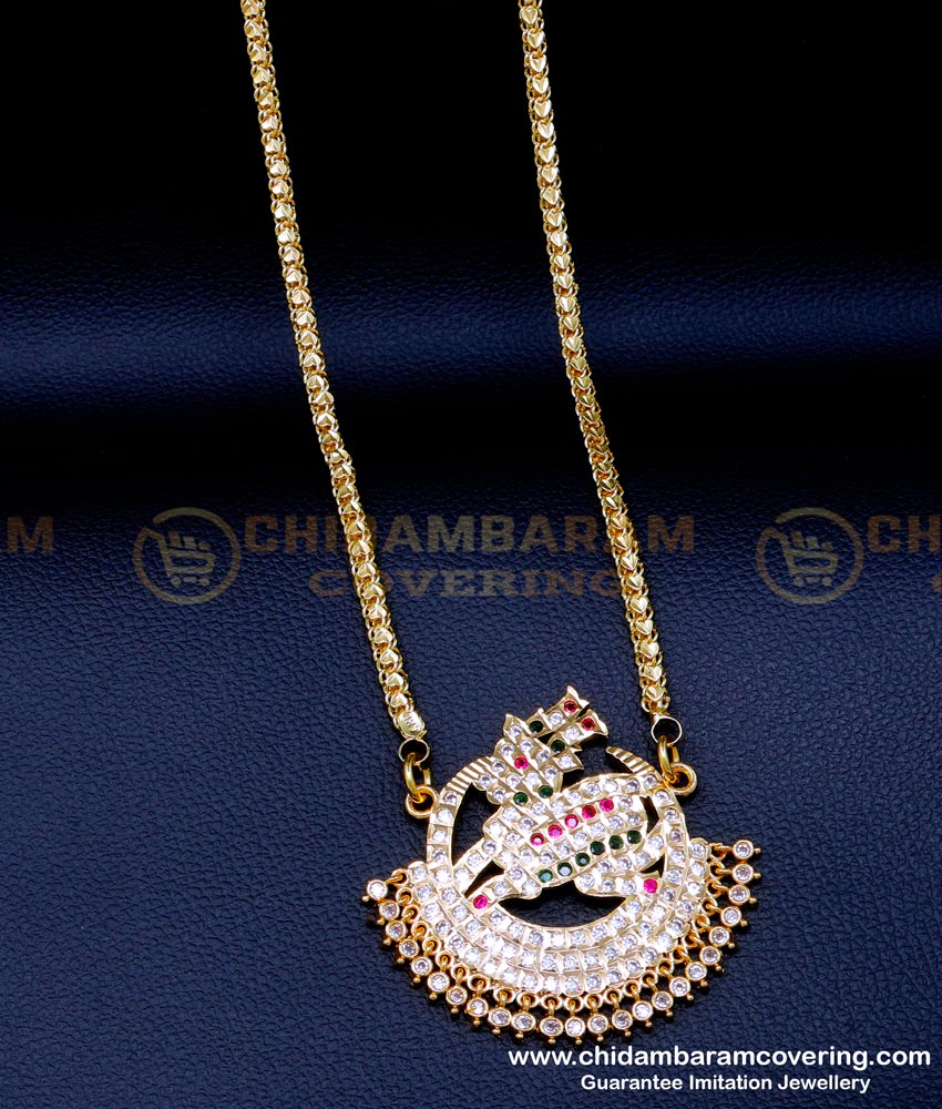 DLR239 - Latest Deer Model Impon Gold Dollar Chain Design for Female