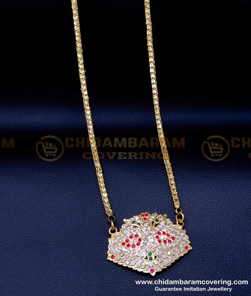 DLR240 - South Indian Jewellery Impon Swan Design Dollar Chain