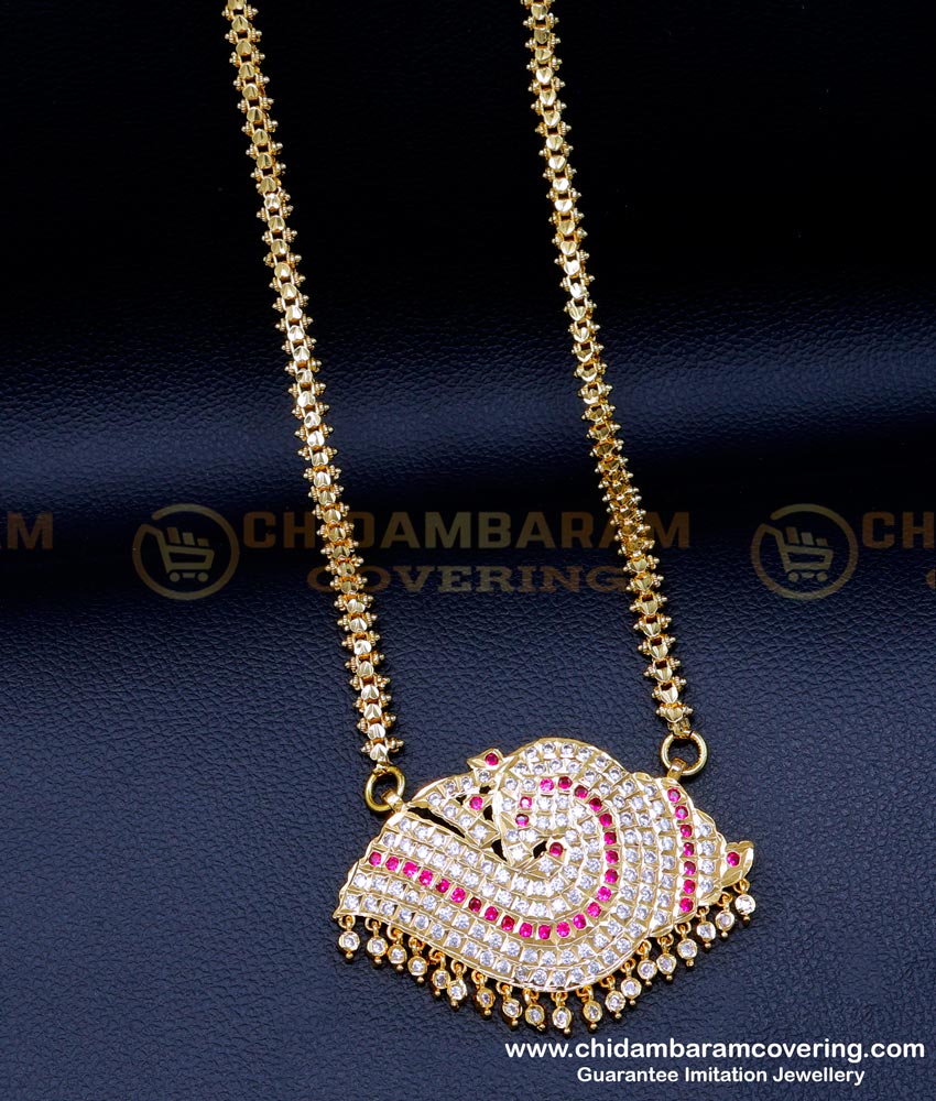 DLR243 - South Indian Sangu Dollar Chain Designs Impon Jewellery Collection