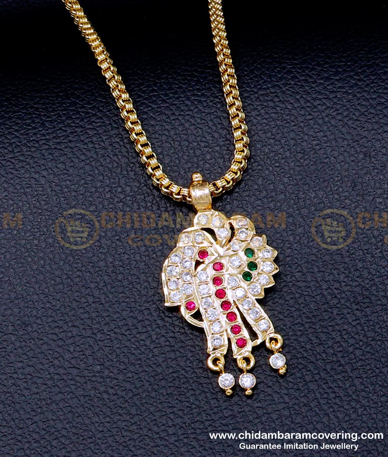 DLR250 - Peacock Design Impon Stone Dollar with Long Chain Online