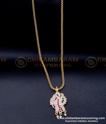 DLR250 - Peacock Design Impon Stone Dollar with Long Chain Online