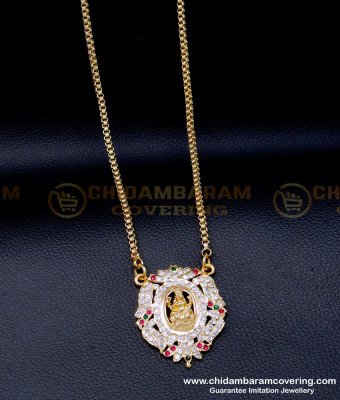 DLR253 - First Quality Impon Jewellery Stone Lakshmi Dollar Chain