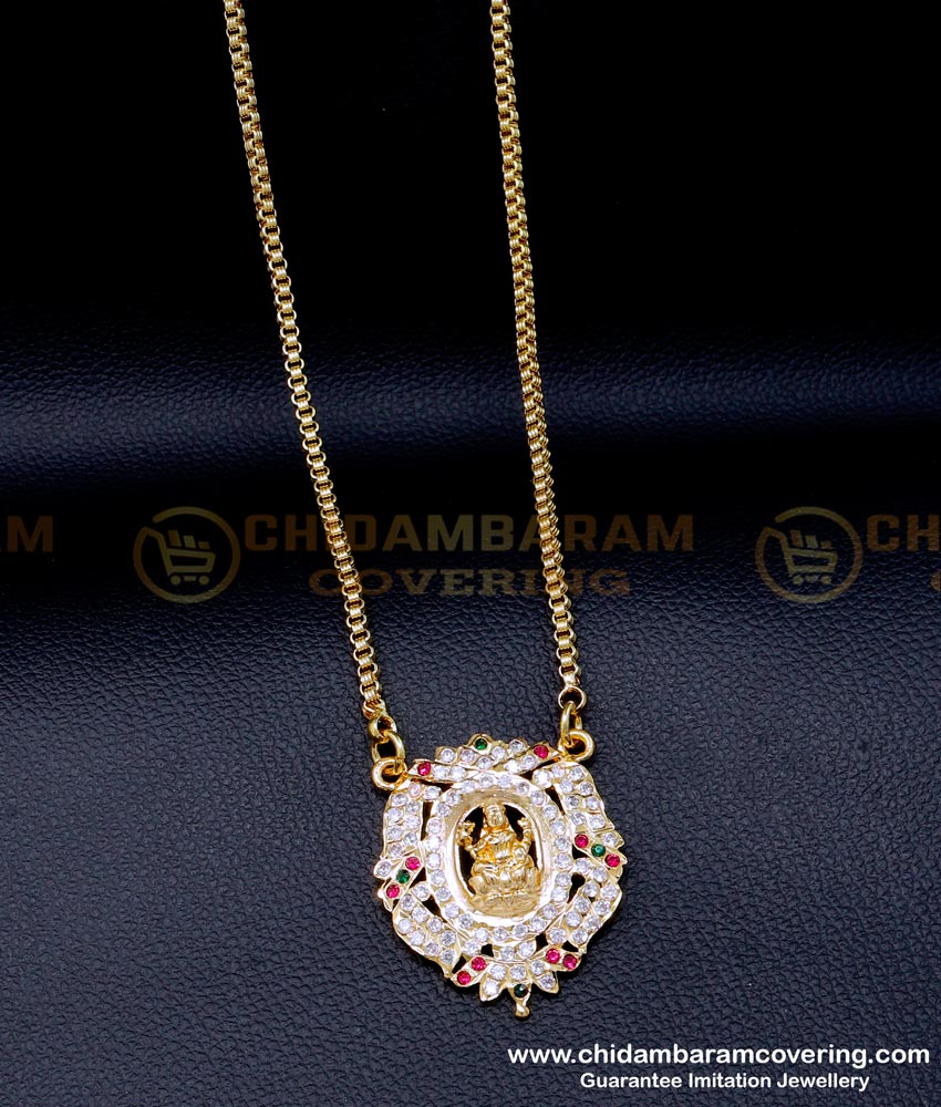 DLR253 - First Quality Impon Jewellery Stone Lakshmi Dollar Chain