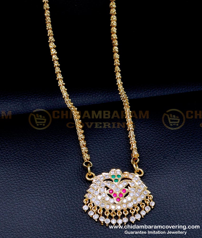 DLR255 - Attractive Impon Pendant Chain Gold Plated Jewellery