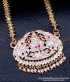 DLR256 - Impon Stone Gajalakshmi Dollar Designs with Long Chain