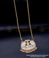 DLR257 - White Stone Gajalakshmi Pendant Long Chain with Dollar