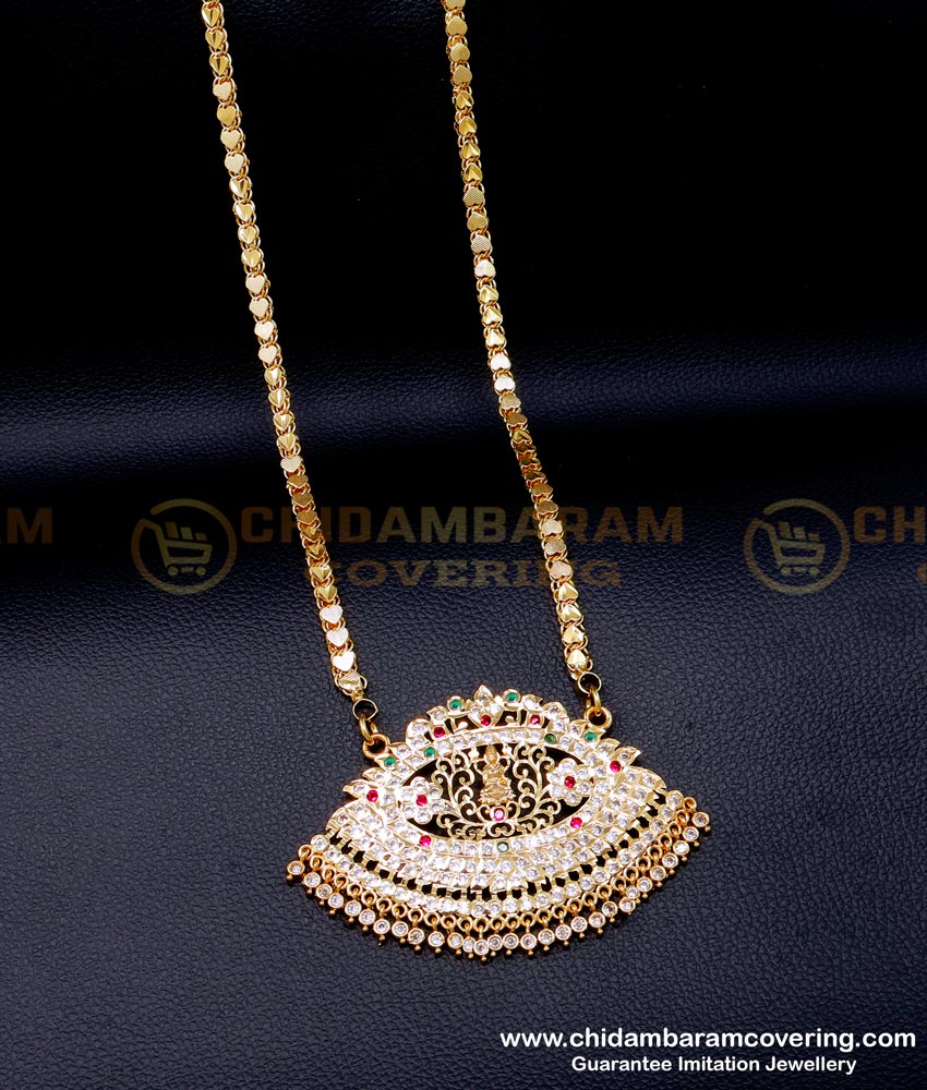 DLR259 - Latest Big Lakshmi Pendant with Chain Design for Women