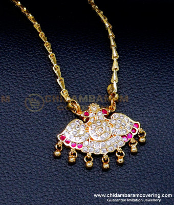 DLR261 - Simple Impon Stone Gold Pendant New Model Dollar Chain