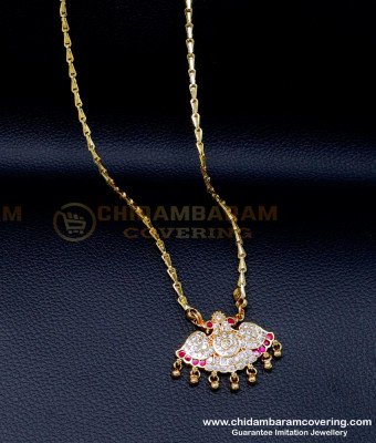 DLR261 - Simple Impon Stone Gold Pendant New Model Dollar Chain