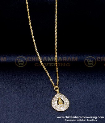DLR264 - Gold Design White Stone Daily Wear Impon Dollar Chain 