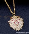 DLR273 - Traditional Long Chain with Dollar Impon Peacock Pendant