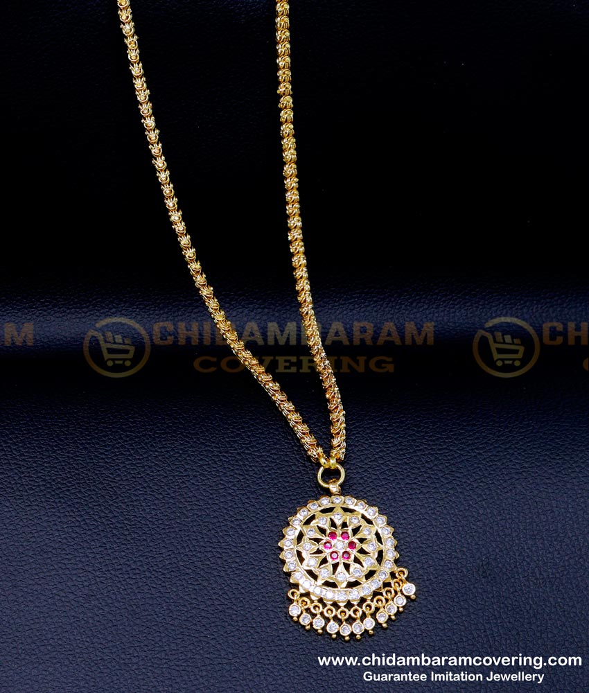 DLR275 - Latest Flower Model South Indian Dollar Chain Designs