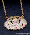 DLR278 - Impon Gold Gajalakshmi Dollar Designs with Long Chain