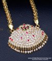 DLR280 - Impon Stone Swan Pendant Chain Gold Design for Wedding