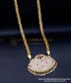 DLR280 - Impon Stone Swan Pendant Chain Gold Design for Wedding