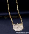 DLR282 - Beautiful White Stone Impon Lotus Pendant Chain Gold Design