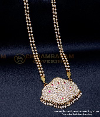 DLR283 - Real Gold Design Impon Pendant with Pearl Chain Online
