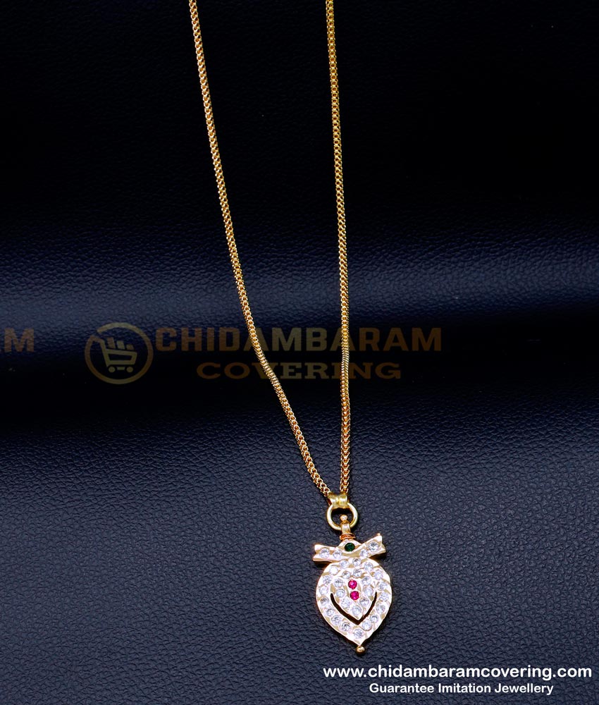 DLR284 - Impon Daily Wear White Stone Small Dollar Chain Design