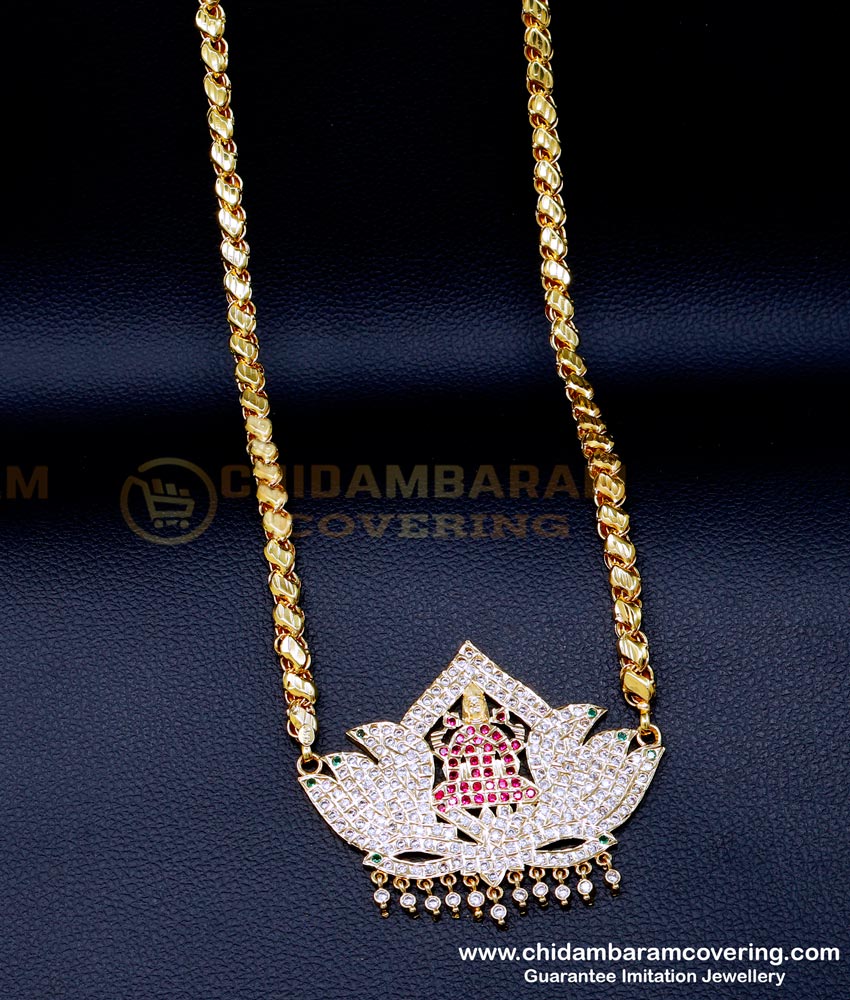 DLR288 - New Model Lakshmi Dollar Chain Gold Design for Wedding