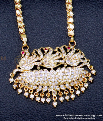 DLR292 - Unique Impon Gold Plated Swan Locket Chain Gold Model
