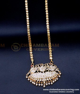 DLR292 - Unique Impon Gold Plated Swan Locket Chain Gold Model