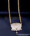 DLR295 - Premium Quality Impon Big White Stone Lotus Pendant Chain