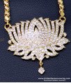 DLR296 - Elegant Big White Stone Lotus Impon Dollar Chain Design