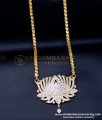 DLR296 - Elegant Big White Stone Lotus Impon Dollar Chain Design
