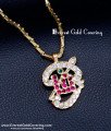 DLR298 - Impon Om Pendant Gold Design with Long Chain for Women