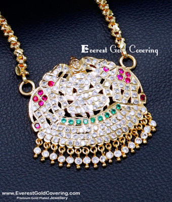 DLR300 - Impon Big Gajalakshmi Pendant Chain Design for Ladies
