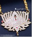 DLR307 - Elegant Big White Stone Thamarai Dollar Chain for Ladies