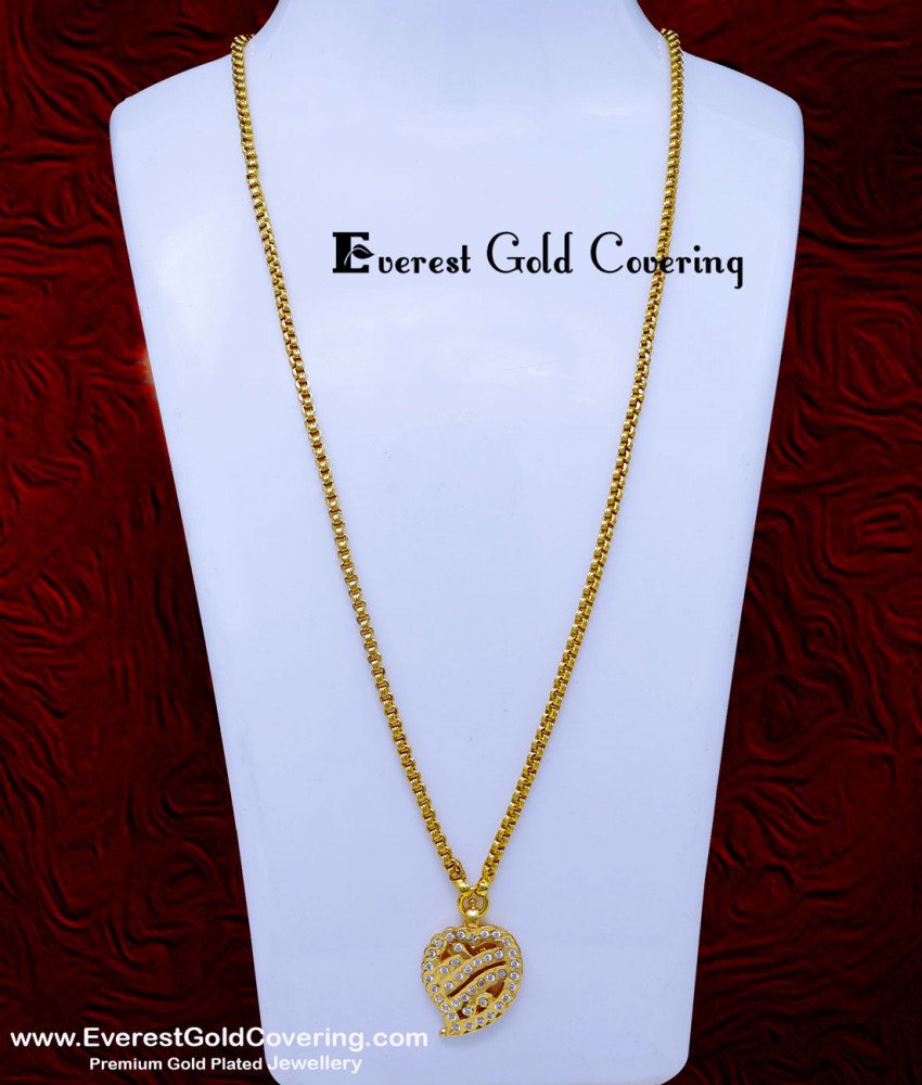 DLR309 - 5 Metal Impon Jewellery Leaf Design Pendant Chain Online 