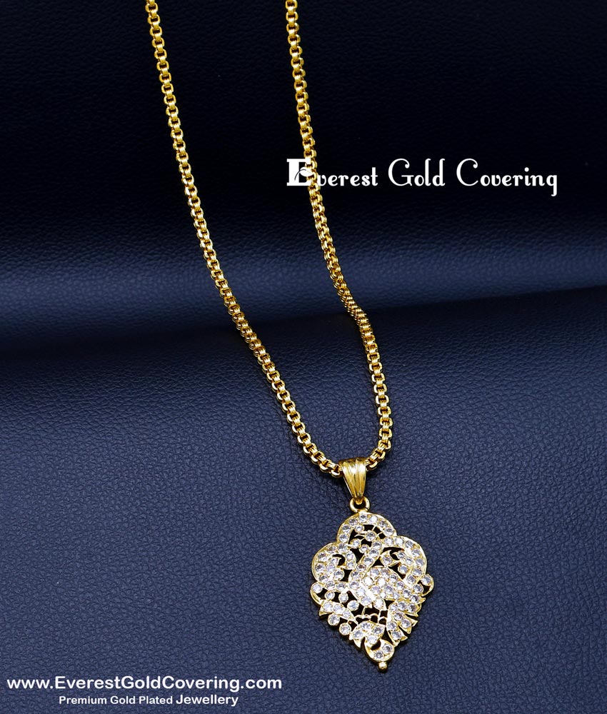 DLR310 - Traditional Long Chain Peacock Pendant Impon Jewellery