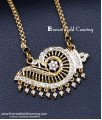 DLR312 – Trendy White Stone Sangu Pendant with Long Chain Online