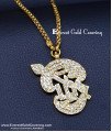 DLR313 - Traditional Impon White Stone Om Pendant with Long Chain
