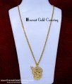 DLR313 - Traditional Impon White Stone Om Pendant with Long Chain