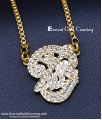 DLR314 - Impon Long Chain White Stone Om Dollar with Vel Design