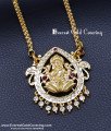 DLR316 - Latest White Stone Gold Lakshmi Pendant Chain Designs