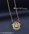 DLR316 - Latest White Stone Gold Lakshmi Pendant Chain Designs