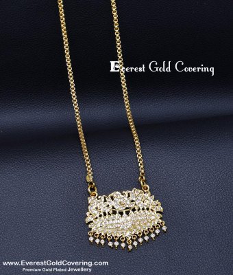 DLR318 - Unique Impon White Stone Swan Dollar Chain Gold Model