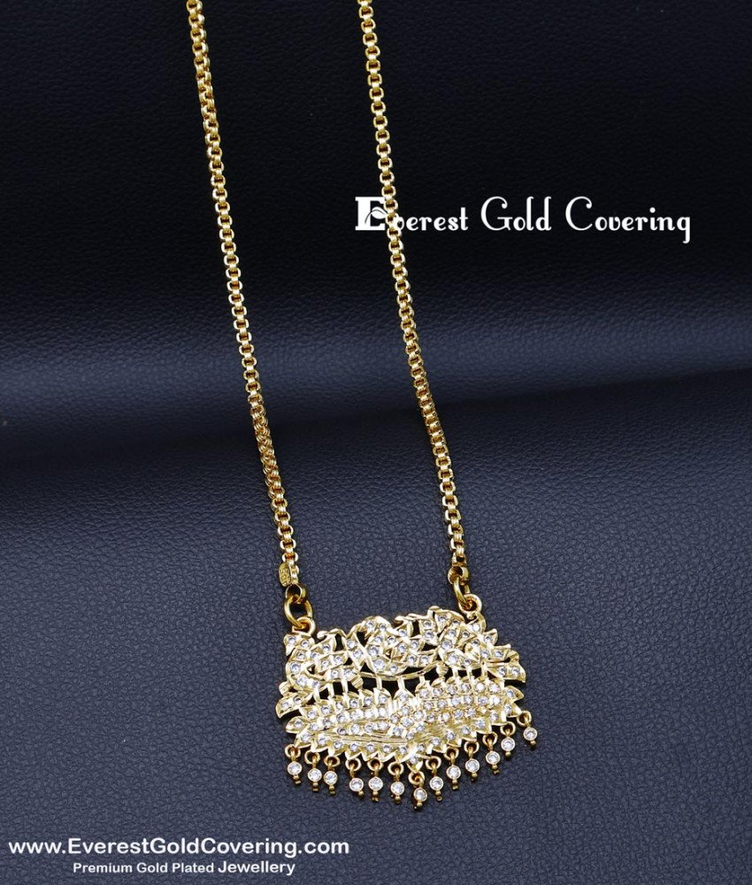 DLR318 - Unique Impon White Stone Swan Dollar Chain Gold Model