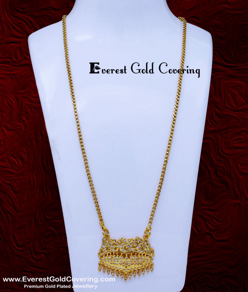 DLR318 - Unique Impon White Stone Swan Dollar Chain Gold Model