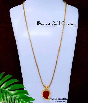 DCHN291 - Traditional Big Red Palakka Manga Locket With Chain