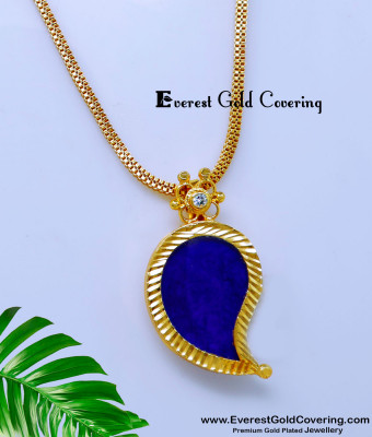 DCHN292 - 1 Gram Gold Chain with Single Palakka Manga Pendant