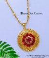 DCHN295 - Latest Ad Stone Round Pendant with Long Chain Design